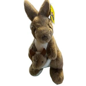 Tilly Kangaroo & Joey Baby Australia Plush Toy Stuffed 10” With Tags Brown